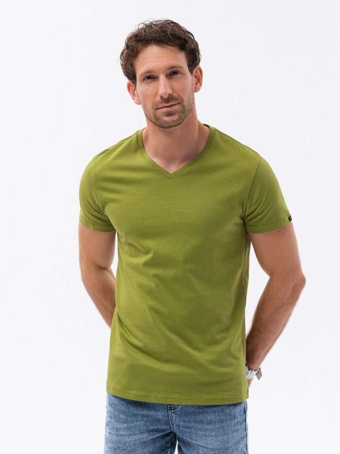 Men's plain t-shirt S1369 - olive