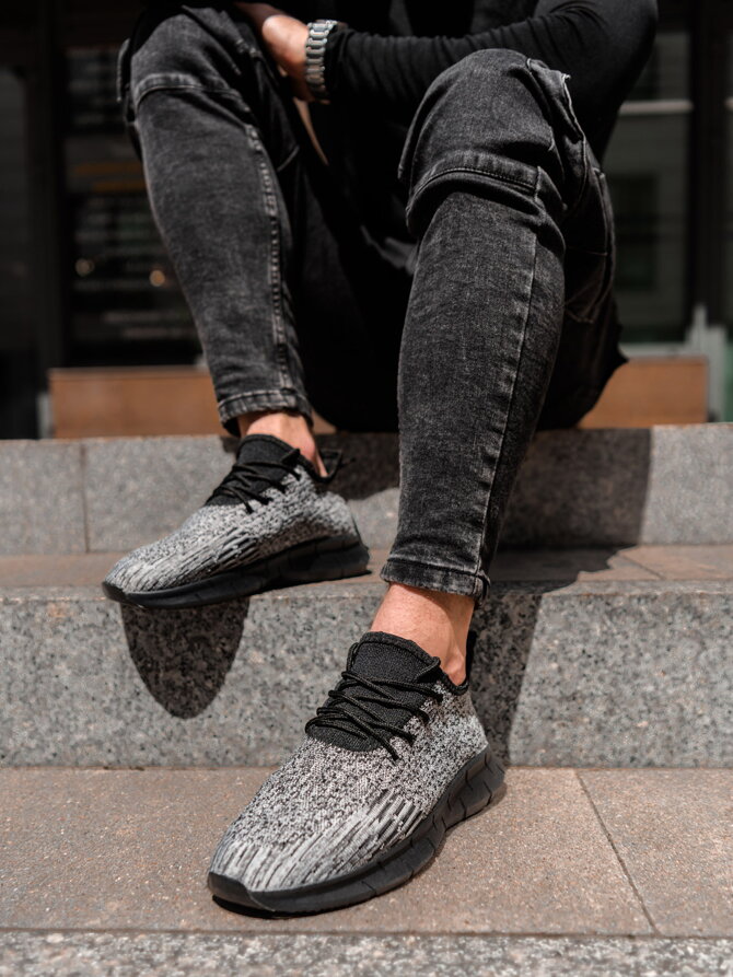 Men's casual sneakers T388 - grey