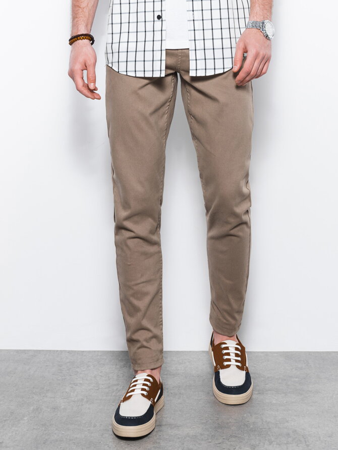 Men's pants chinos P1059 - dark beige