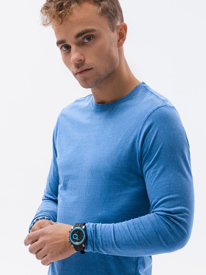 Men's plain longsleeve L131 - dark blue