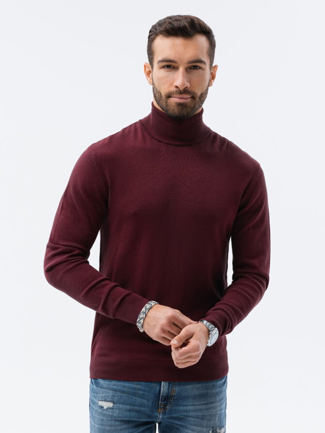 Men's sweater E179 - dark red