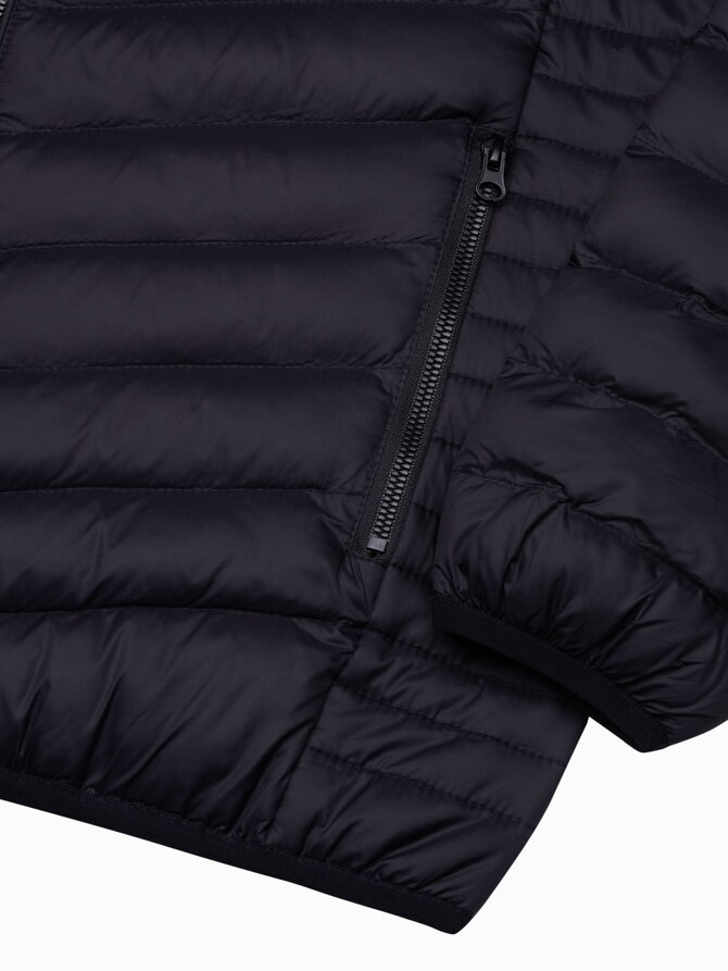Men's mid-season quilted jacket C528 - black