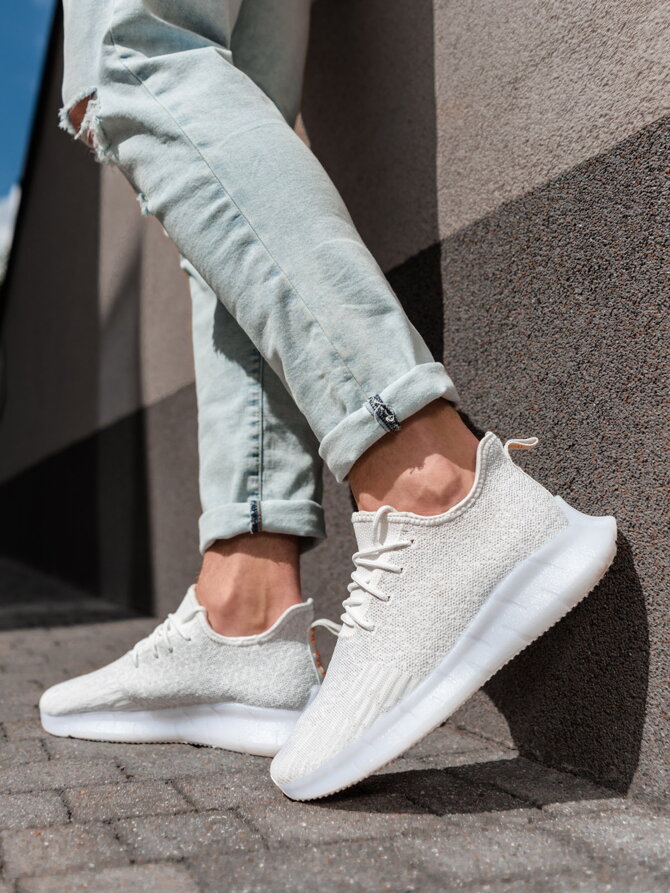 Men's casual sneakers T388 - white