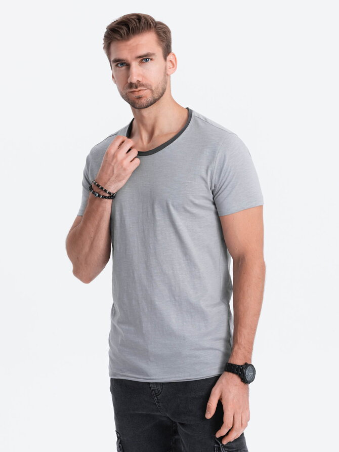 Men's plain t-shirt S1385 - grey