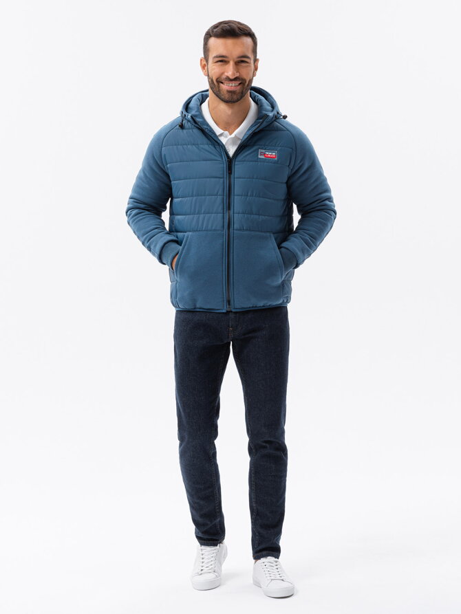 Men's mid-season jacket - V2 dark blue C601