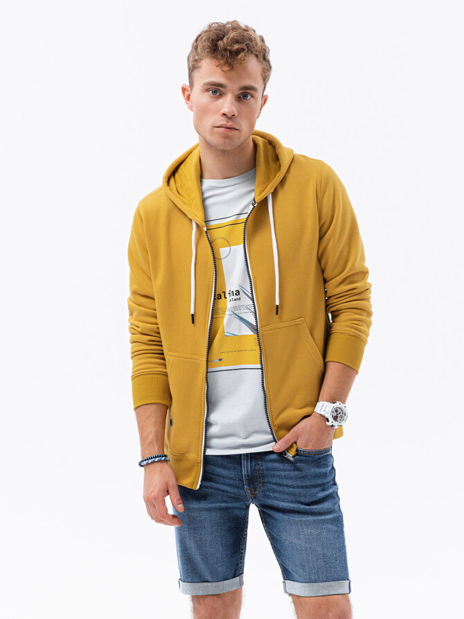 Men's zip-up sweatshirt B977 - mustard