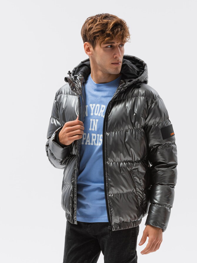 Men's winter jacket C463 - grey