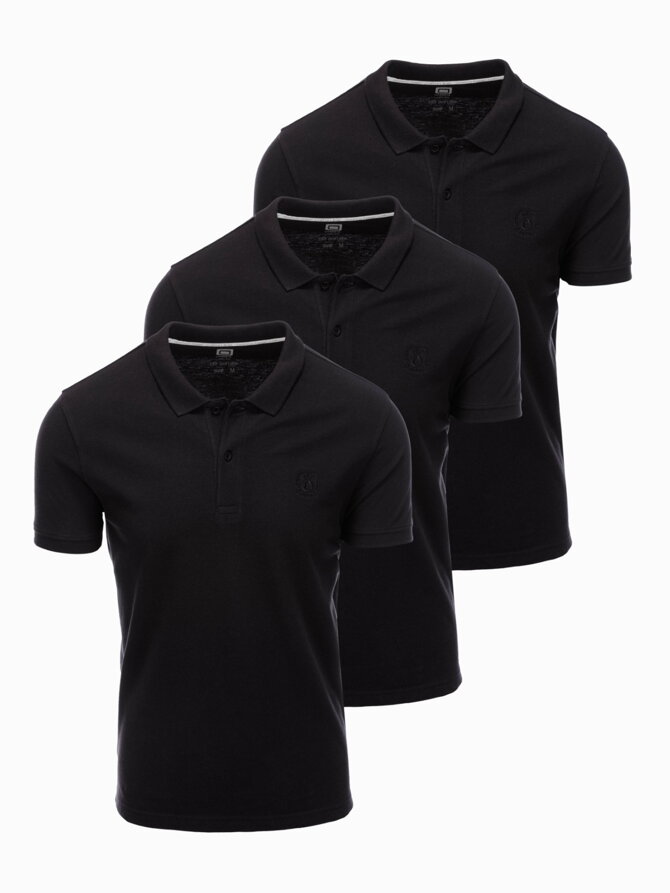 Men's t-shirt polo - black 3-pack Z28 V10