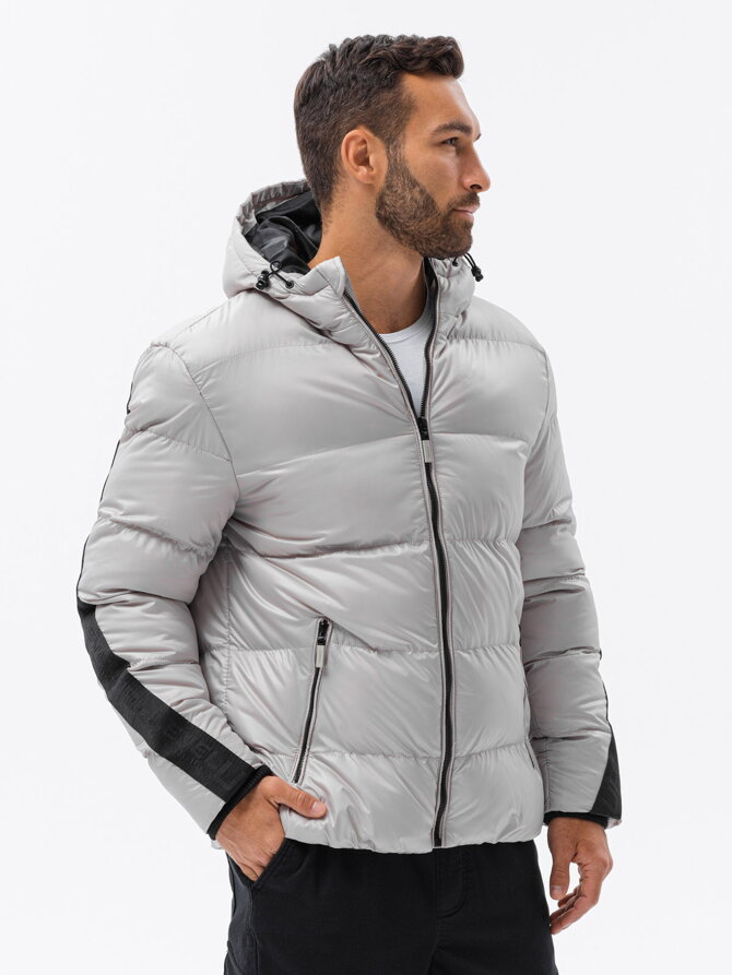 Men's winter jacket C503 - light grey