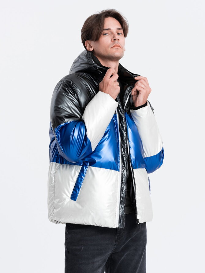 Men's winter jacket C459 - blue