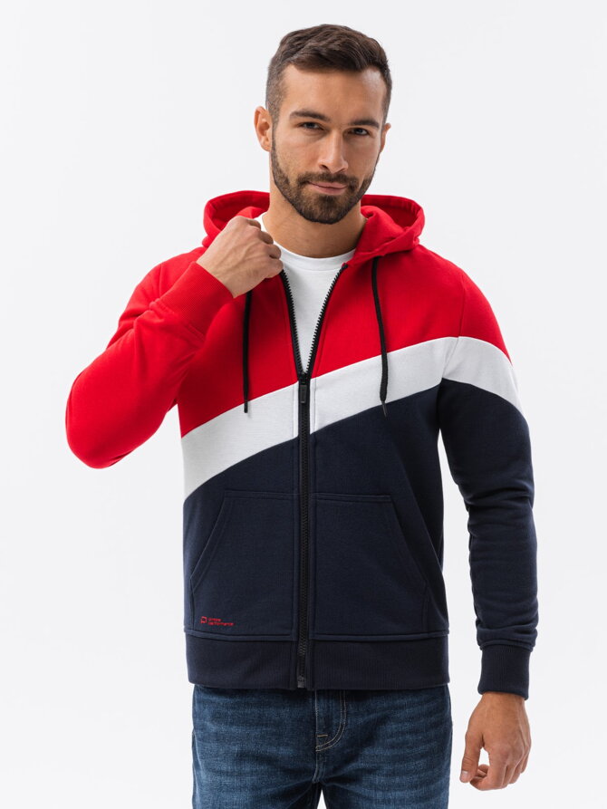 Men's hooded sweatshirt - red V2 B1419