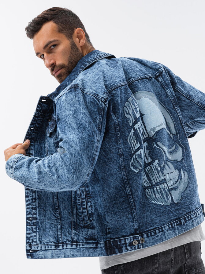 Men's mid-season jeans jacket C525 - indigo