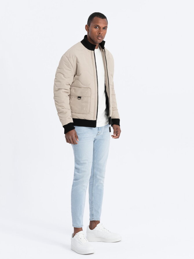 Men's mid-season quilted jacket C515 - beige