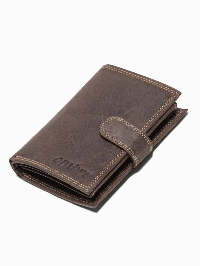 Men's leather wallet A091 - brown