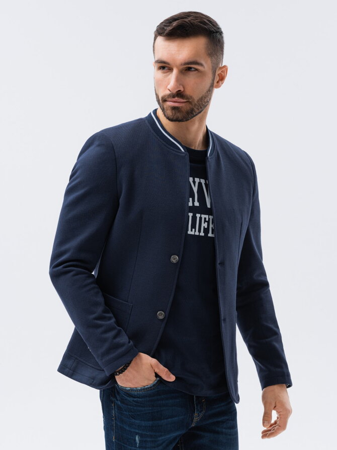 Pánske elegantné sako M84 - tmavomodré