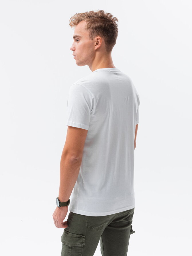Men's printed t-shirt S1434 V-2A- white
