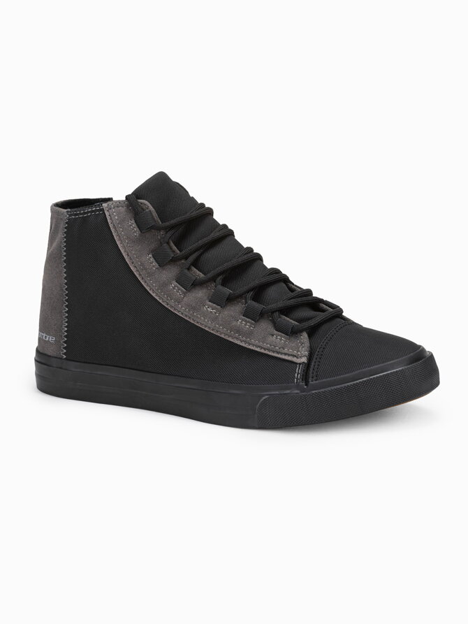 Men's high-top trainers T343 - black