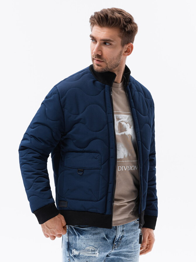Men's mid-season quilted jacket C515 - navy