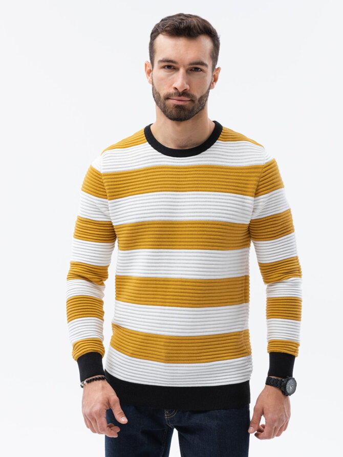 Men's sweater E189 - mustard
