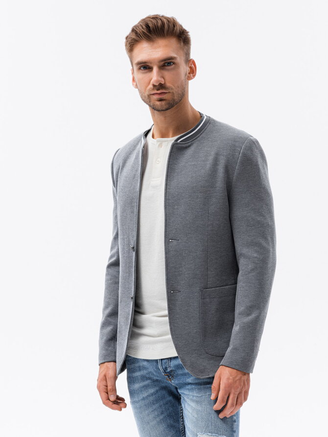 Pánske elegantné sako M84 - šedé