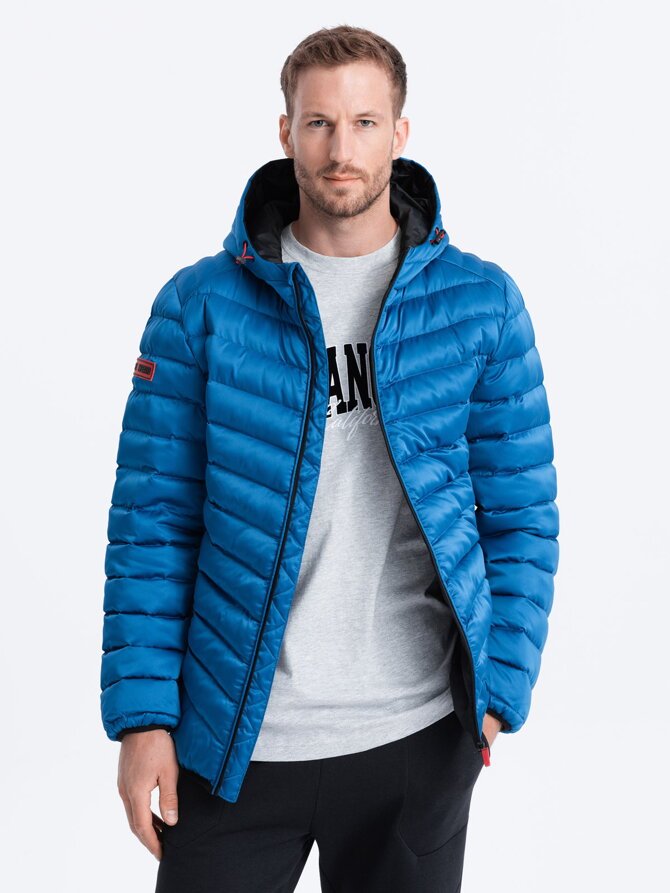 Men's mid-season quilted jacket C368 - navy