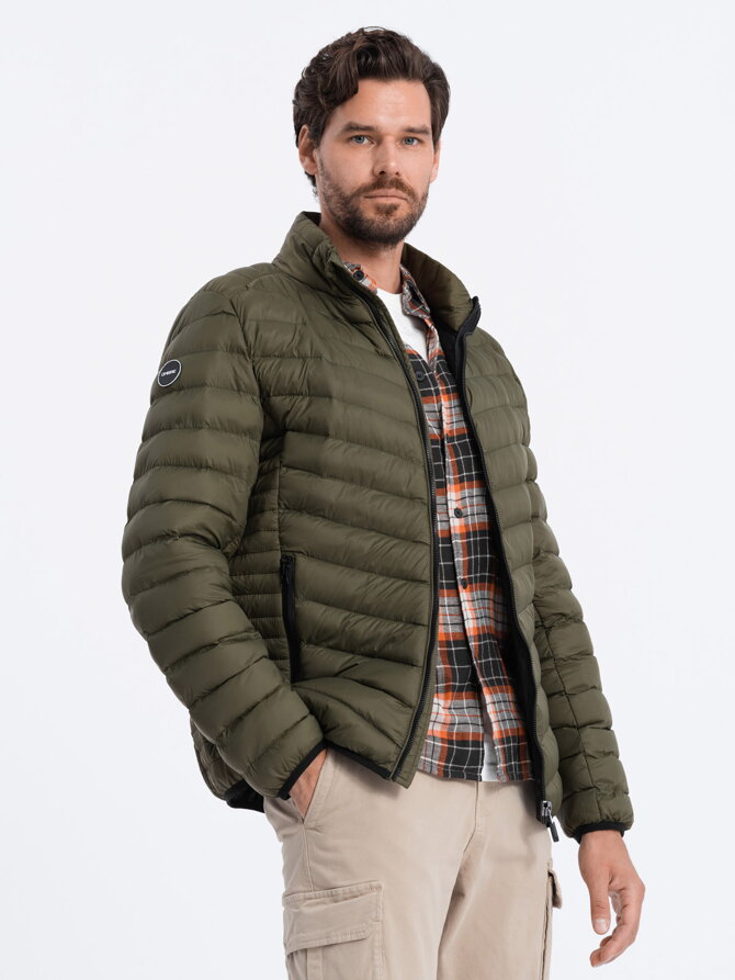Men's mid-season quilted jacket C528 - olive