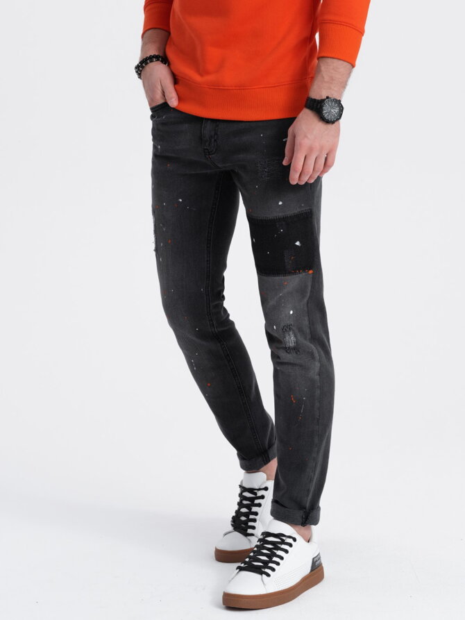Men's jeans SKINNY FIT - black P1063