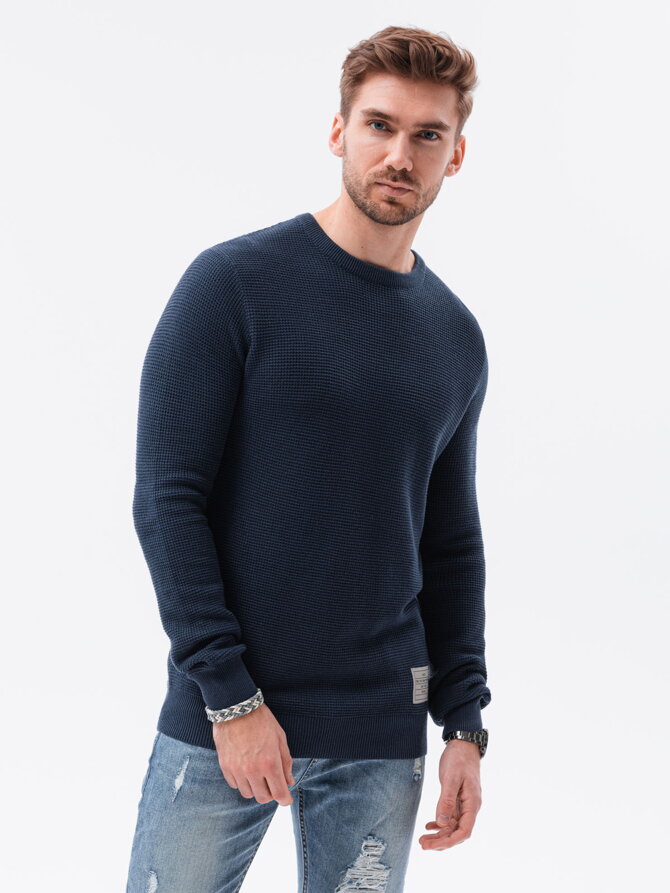 Men's sweater E185 - dark blue
