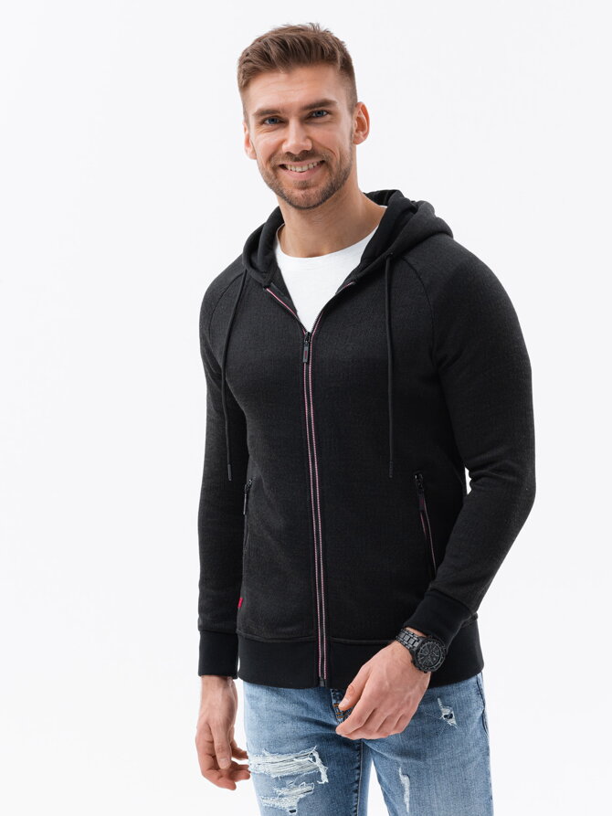 Men's zip-up sweatshirt  - V1 black B1425