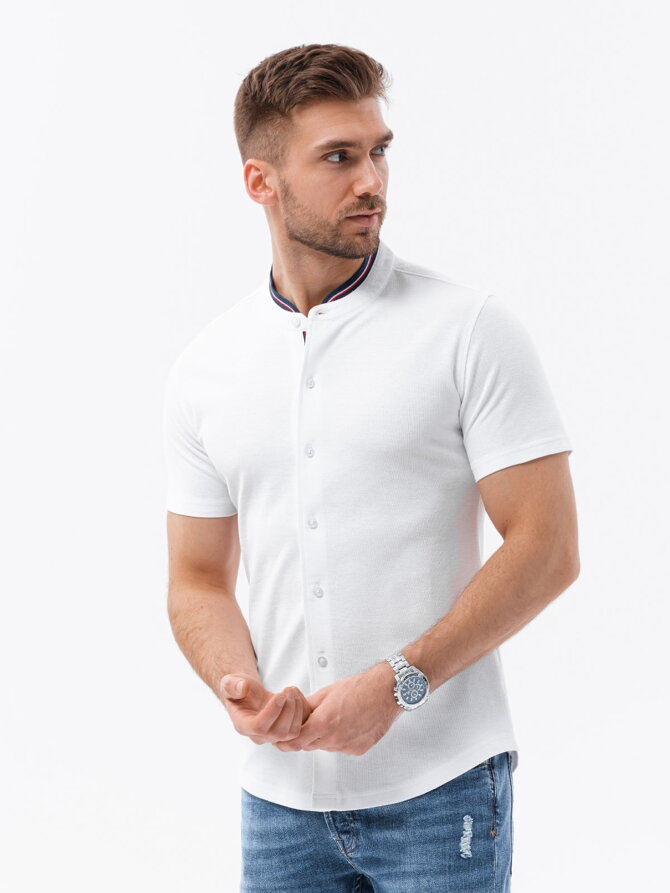 Men's shirt with short sleeves K543 - white