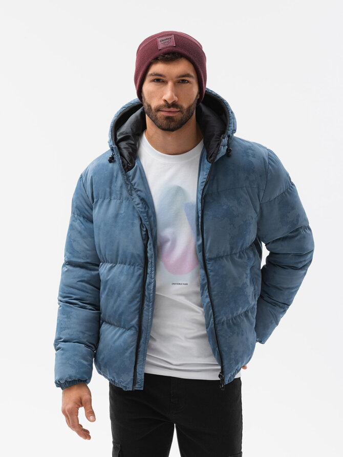 Men's winter jacket C529 - blue