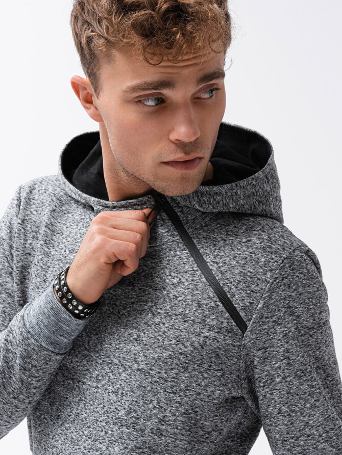 Men's hoodie - grey melange B1484