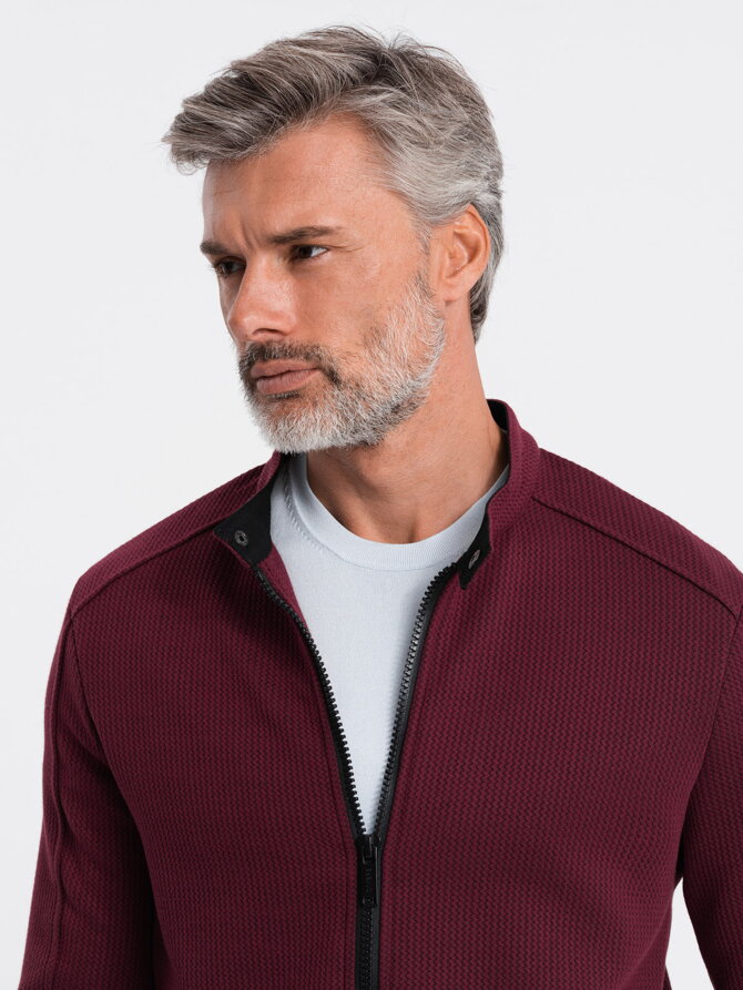 Men's zip-up sweatshirt C453 - dark red