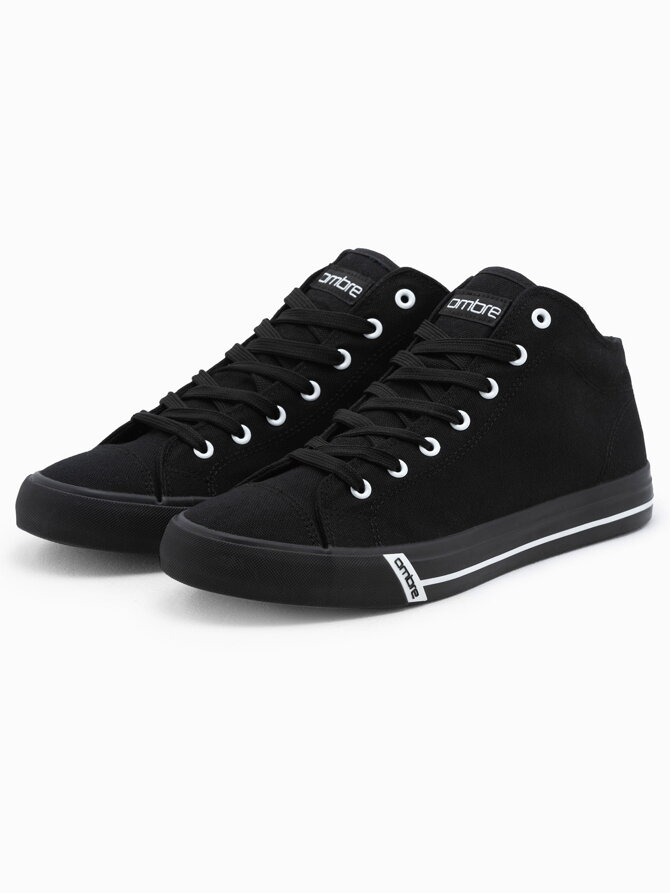 Men's high-top trainers T304 - black