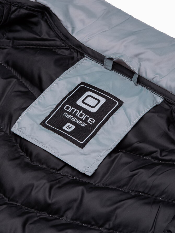 Men's mid-season quilted jacket C528 - grey