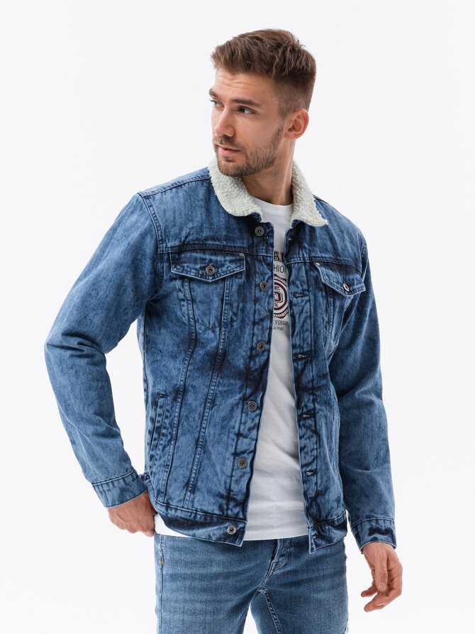 Men's mid-season jacket C523 - indigo