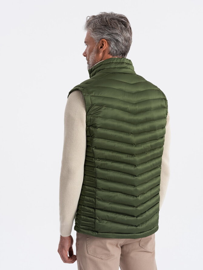 Men's quilted vest - dark green V54