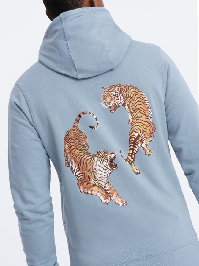 Men's hooded sweatshirt - V1 blue B1357