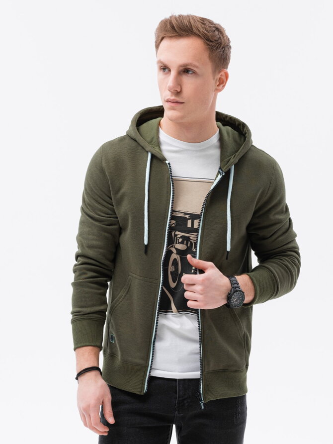 Men's zip-up sweatshirt - olive B977