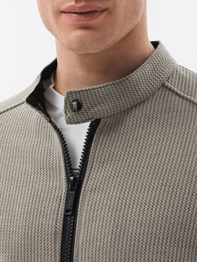 Men's zip-up sweatshirt C453 - brown
