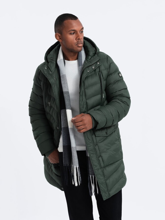 Men's winter jacket - dark olive C555