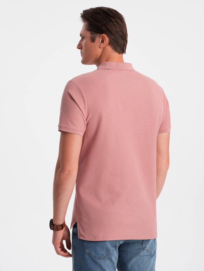 Men's plain polo shirt S1374 - coral