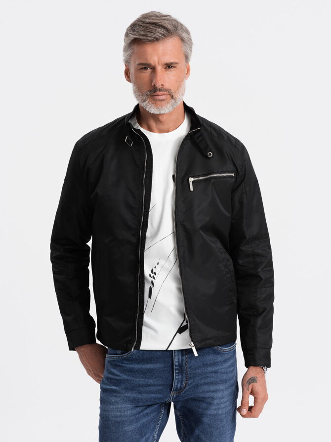 Men's mid-season jacket - black C605