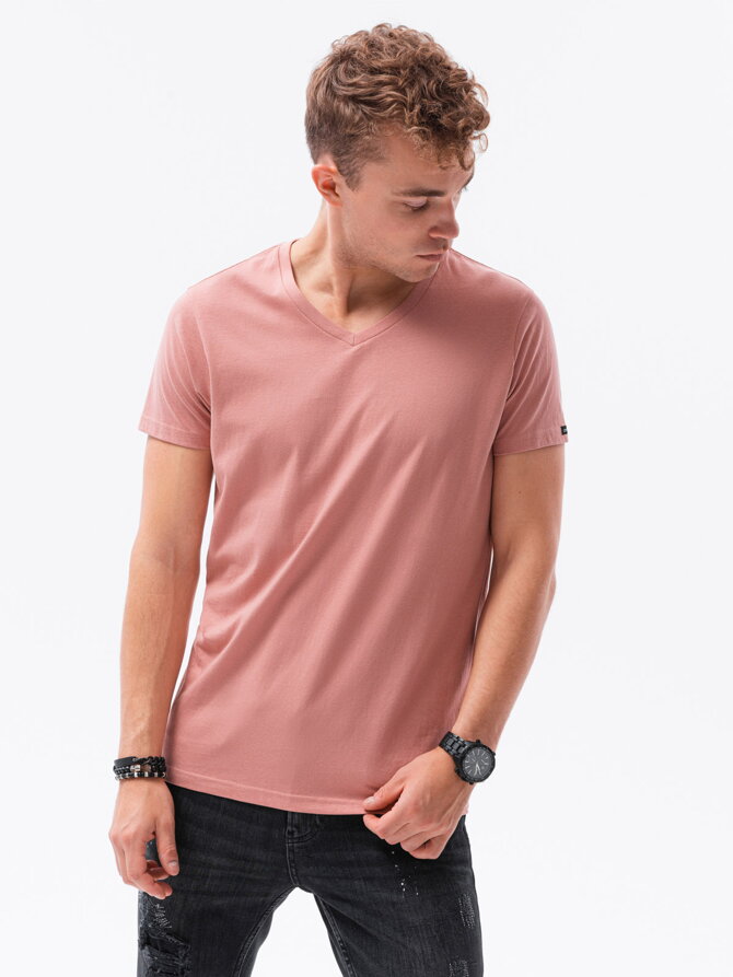 Men's plain t-shirt S1369 - coral