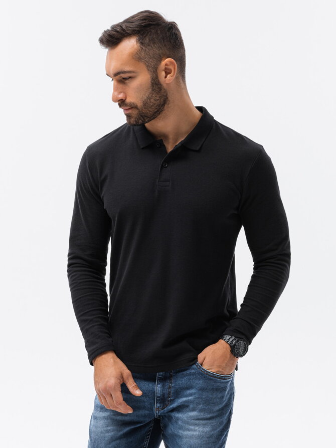 Men's plain longsleeve L132 - black