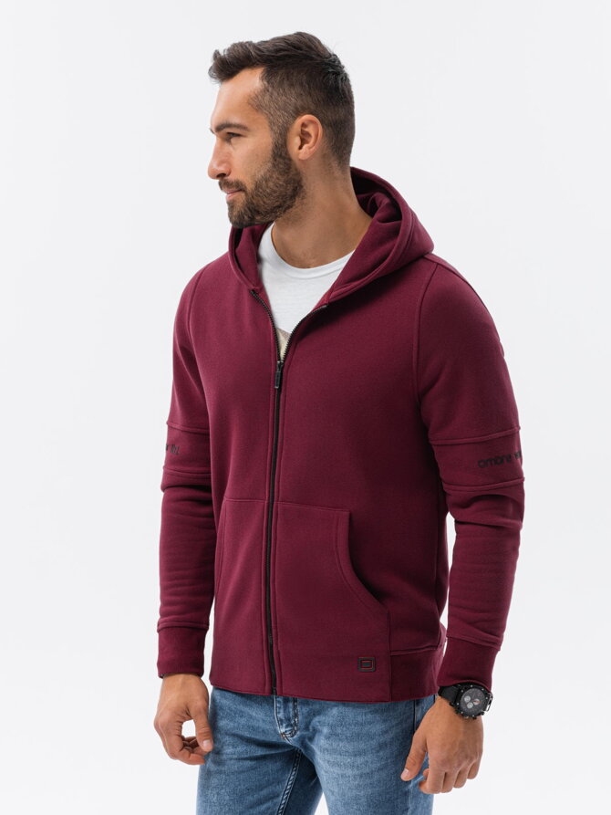 Men's zip-up sweatshirt - V5 dark red B1423