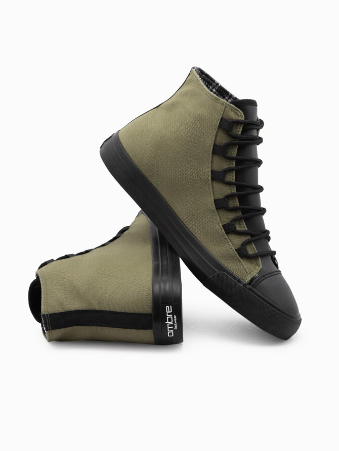 Men's casual sneakers - olive T378
