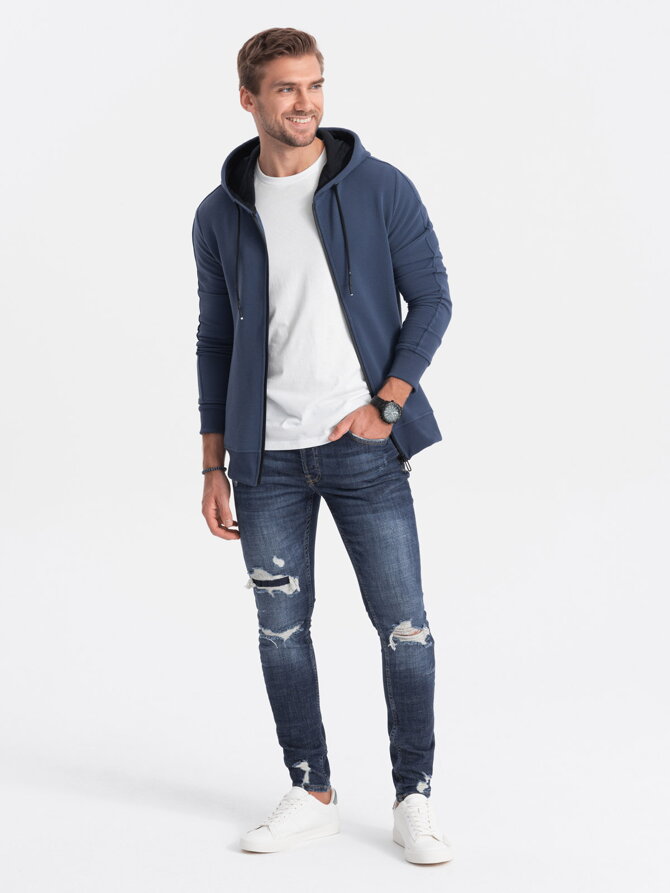 Men's zip-up sweatshirt B1157 - blue