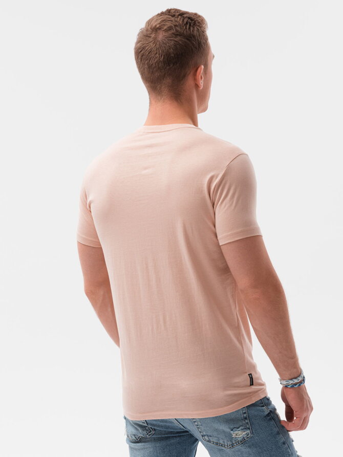 Men's printed t-shirt S1434 V-14B- pink
